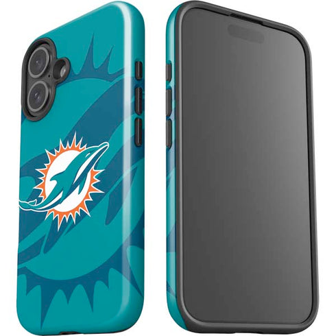 NFL Miami Dolphins Double Vision iPhone 16 Impact Case